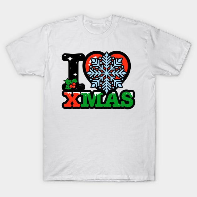 I heart snow flake xmas T-Shirt by opippi